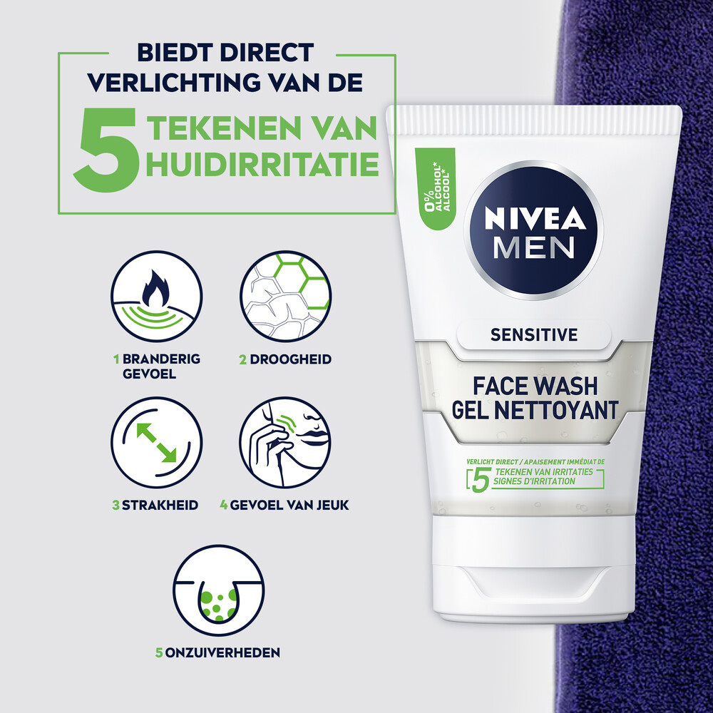 3x Nivea Men Sensitive Face Wash100 ml