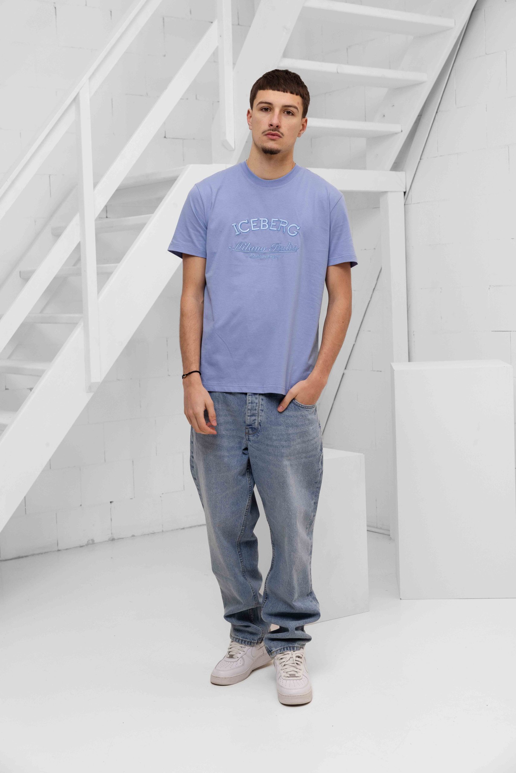 Iceberg 5D F040 Jersey T-Shirt Heren Lichtblauw