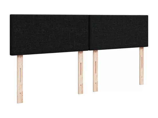 Sommier à lattes de lit avec matelas Noir 140x190 cm Tissu