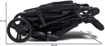 Beemoo Twin Shopper Søsken- & Tvillingvogn, Black Mélange