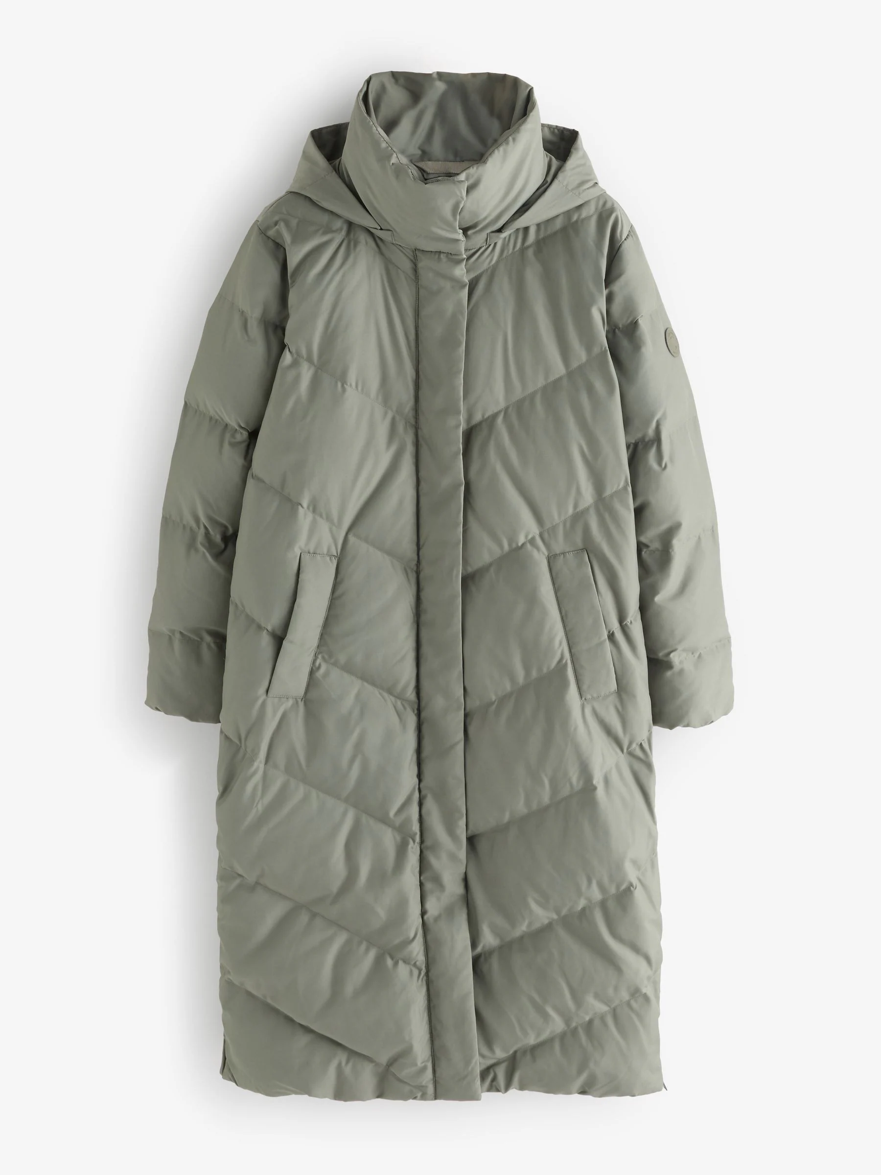 Khaki - Seraphine Lange Chevron 3 in 1 zwangerschaps- & draagjas met donsvulling