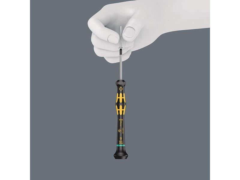 Wera Schraubenzieher 1567 ESD Micro HF TX 4 x 40 mm Torx Kraftform Micro Schraubendreher mit Haltefunktion