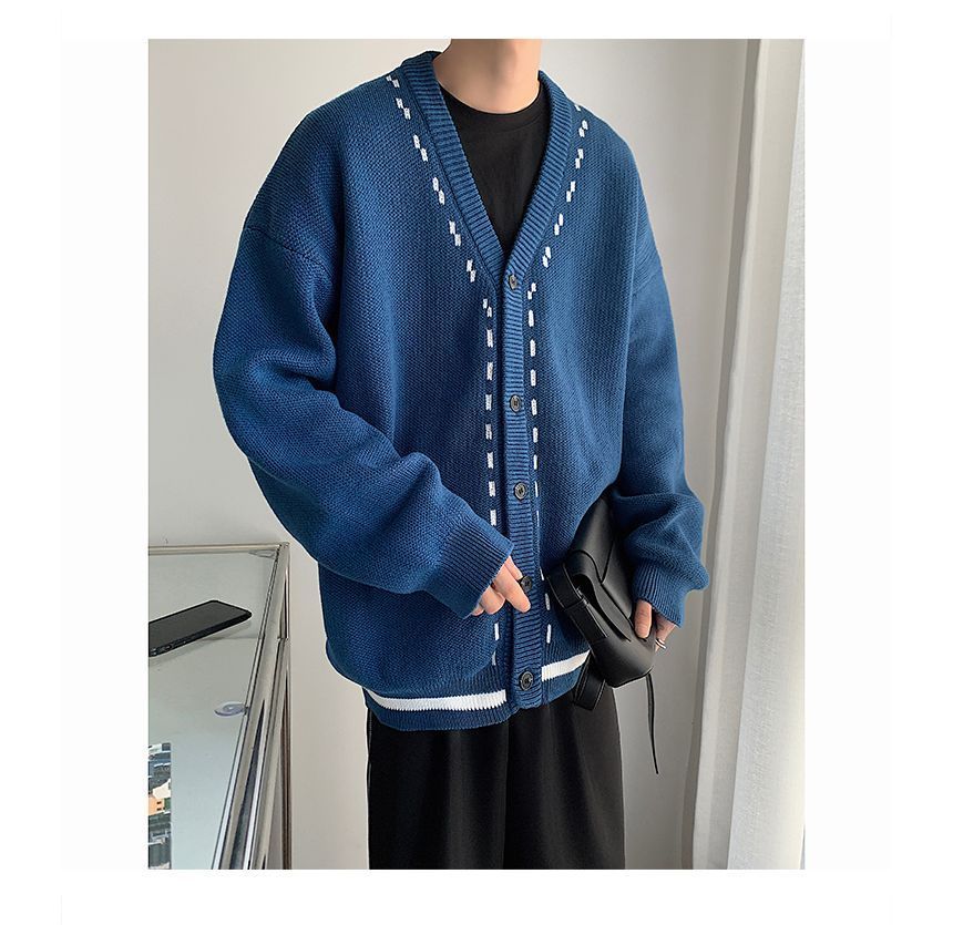 Freehop - V-hals vest met contrasterende rand
