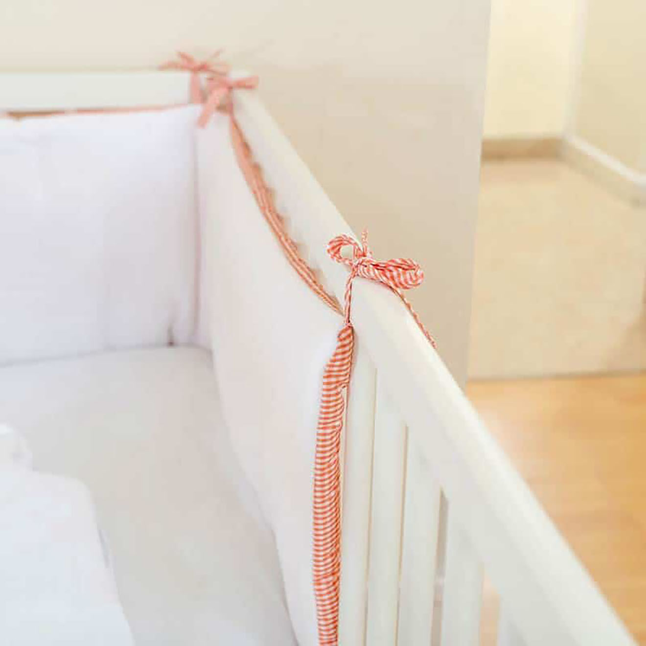 Papate Tour de Lit en Coton Bio blanc - 30x190 cm
