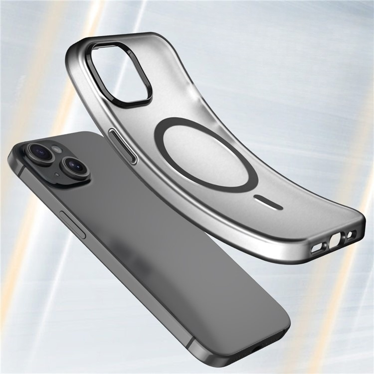 iPhone 13 MagSafe Hybrid Hülle TPU Bumper Slim Design Matt - Schwarz / Transparent