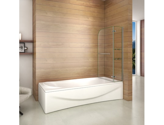 AICA SANITAIRE - Pare-baignoire Aica Pare baignoire 120x140cm paroi de douche pivotante à 9...