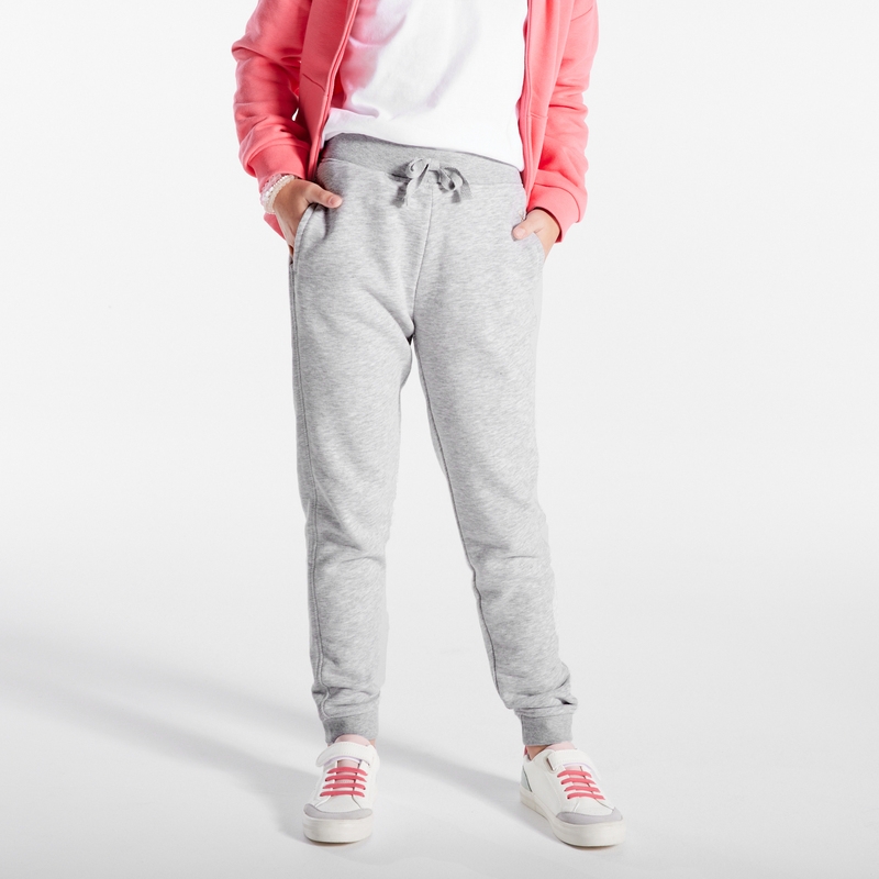 Jogging en molleton gris fille