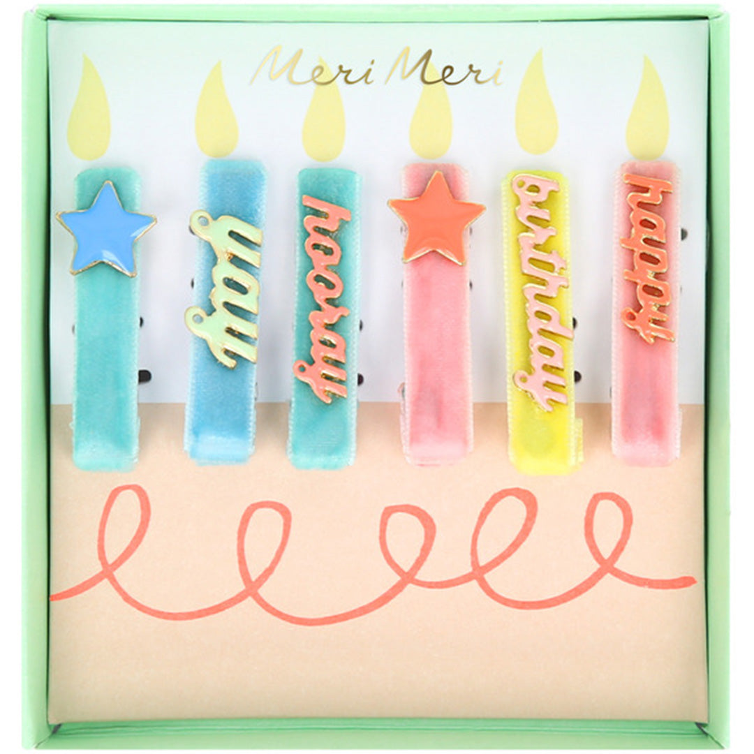 Meri meri haarclips verjaardag - 6st