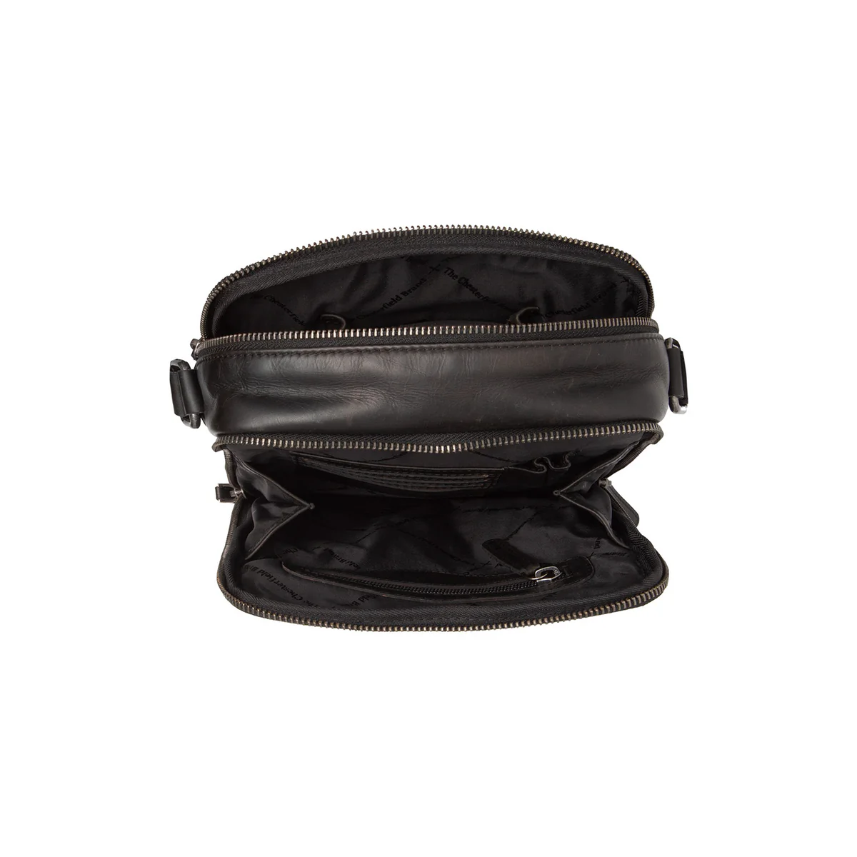 The Chesterfield Brand Nylon Wax Pull Up Arendal Schoudertas Navy