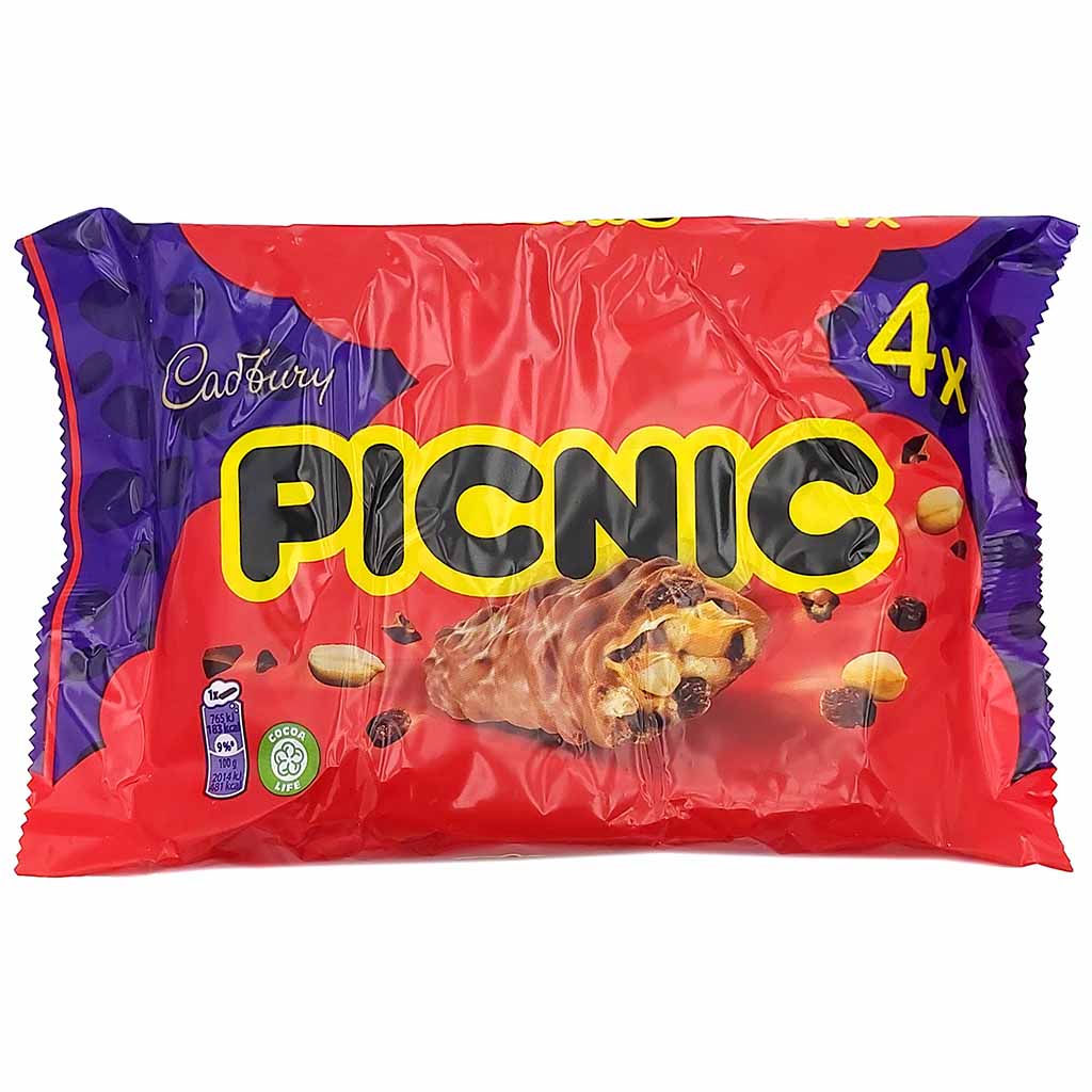 Cadbury Picnic Schokoladenriegel 4er 152g MHD:3.5.25