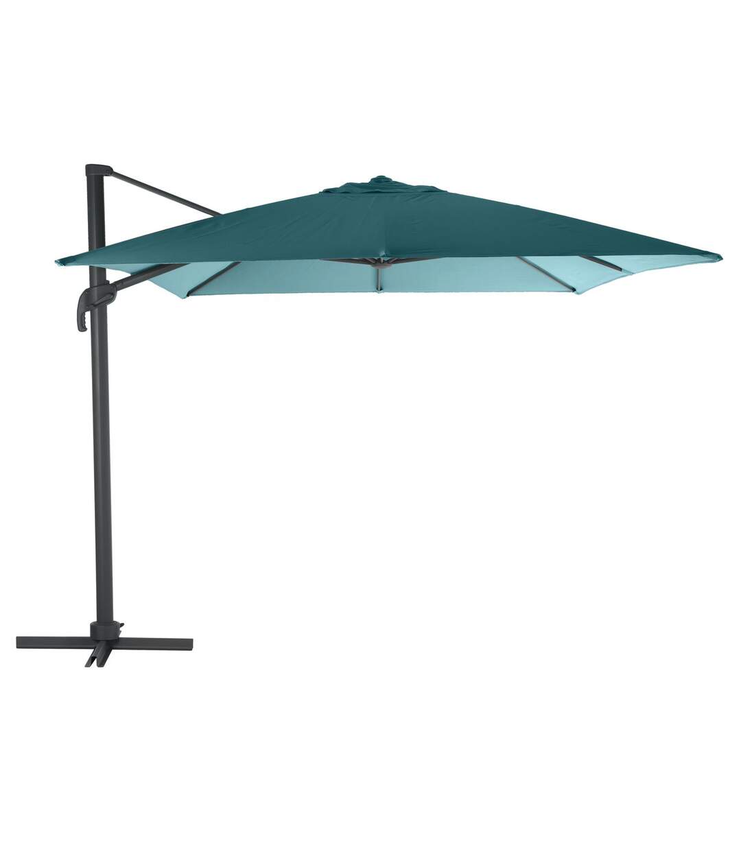 Parasol déporté rectangulaire Eléa - Inclinable - L. 420 x l. 300 cm - Bleu Canard