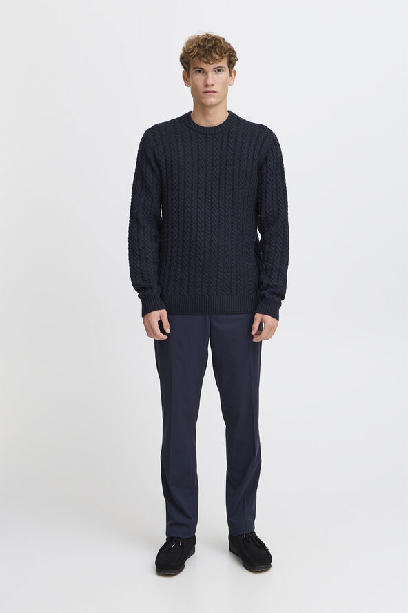 Casual Friday CFKARL cable wool mix knit Dark navy