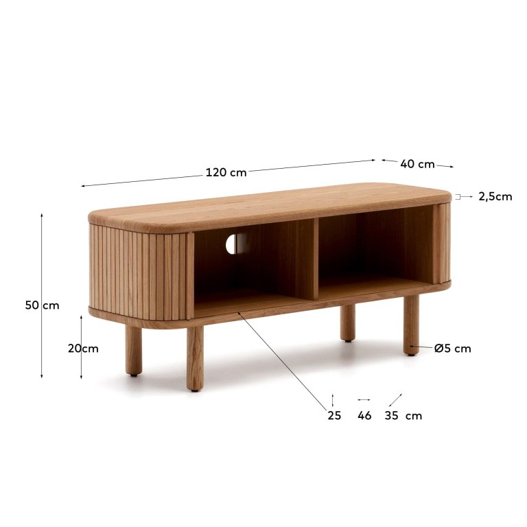 Kave Home Mailen tv-meubel 120x50 naturel