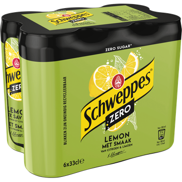 Schweppes Zero Lemon met Smaak van Citroen & Limoen 6 x 330ML