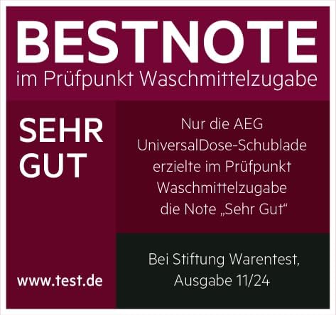 AEG Waschmaschine, WiFi,UniversalDose Schublade, 9,0 kg, Leise, Nachlegefunktion, Kindersicherung, Wasserstopp, 1600 U/min, LR8E80690