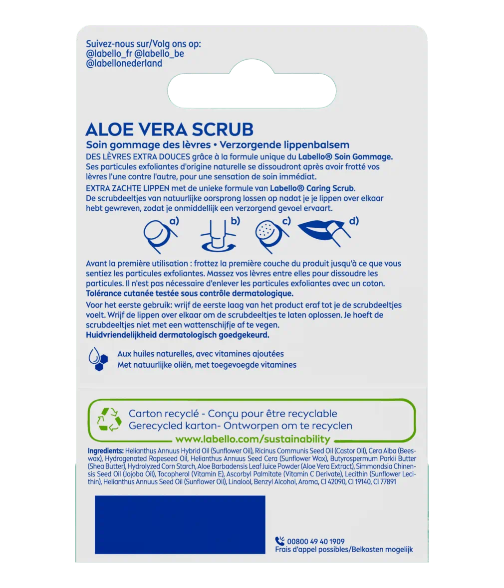 STICK LÈVRES GOMMAGE HYDRATANT ALOE VERA