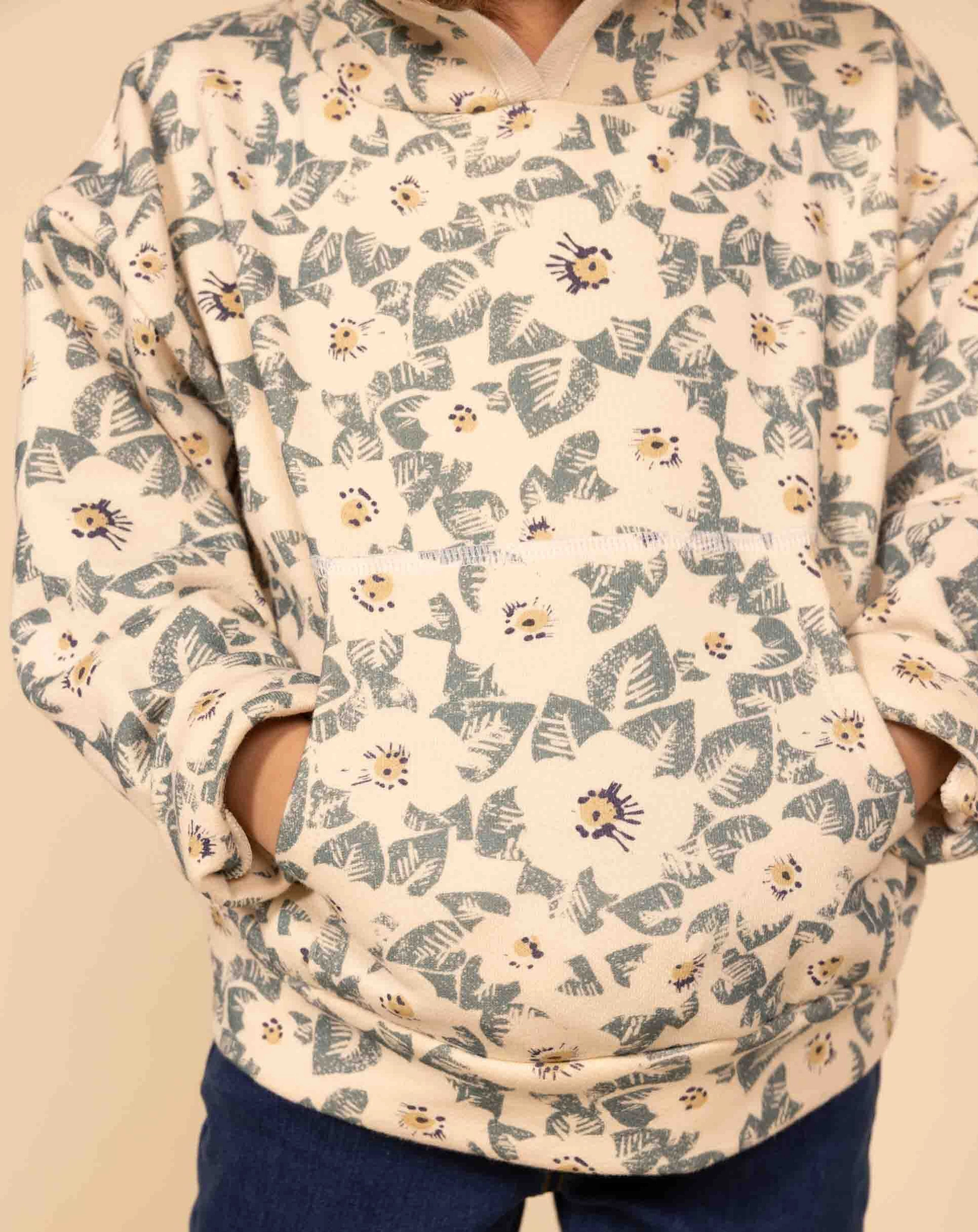 Kapuzensweatshirt LOLIA in beige/blau