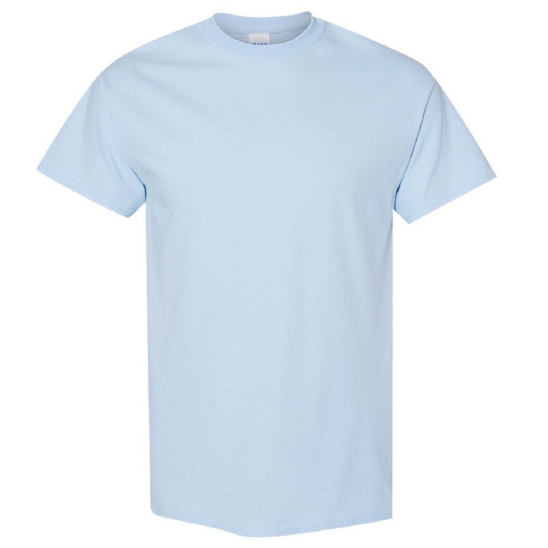 Camiseta básica de manga curta Gildan Heavy Cotton, 100% algodão grosso.