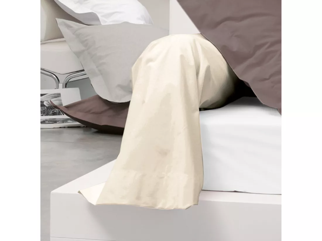Taie de traversin uni 185X43 cm coton ALTO Crème