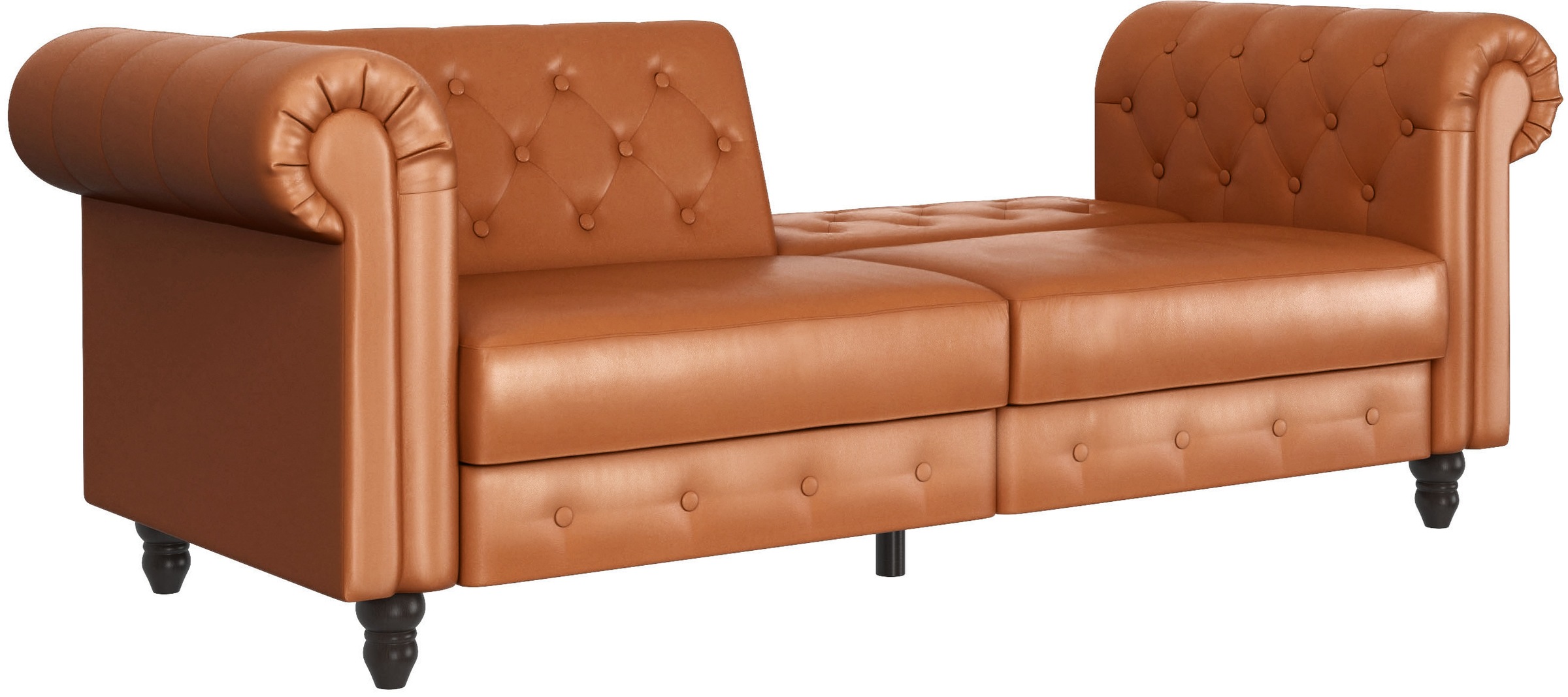 Dorel Home 3-Sitzer »Felix, Schlafsofa 236 cm, (Liegefläche 108x190cm), Rückenlehne« 3-fach verstellbar, Velours, Kunstleder, Luxus-Microfaser Vintage