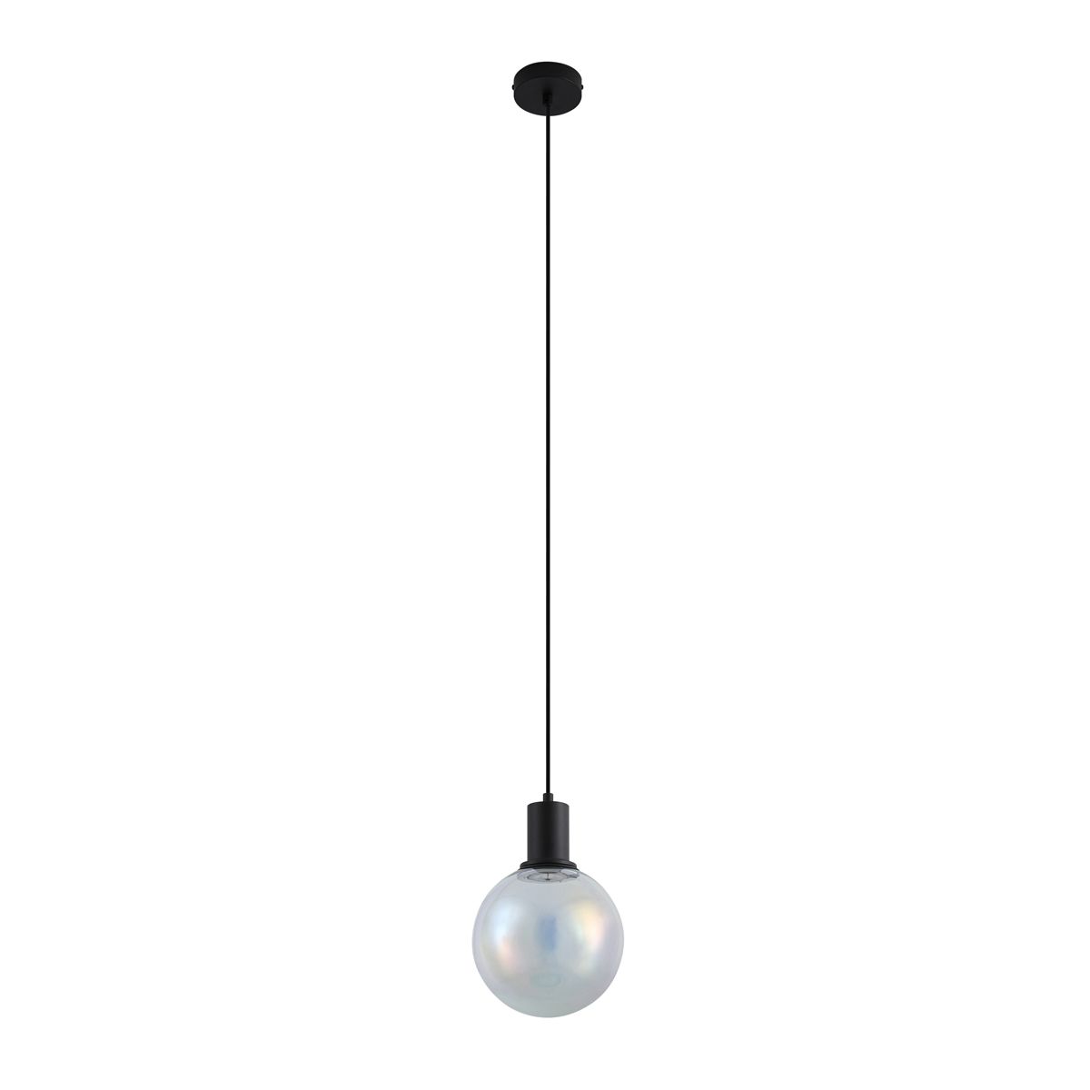 Design hanglamp zwart met regenboog glas 20cm - Mallon