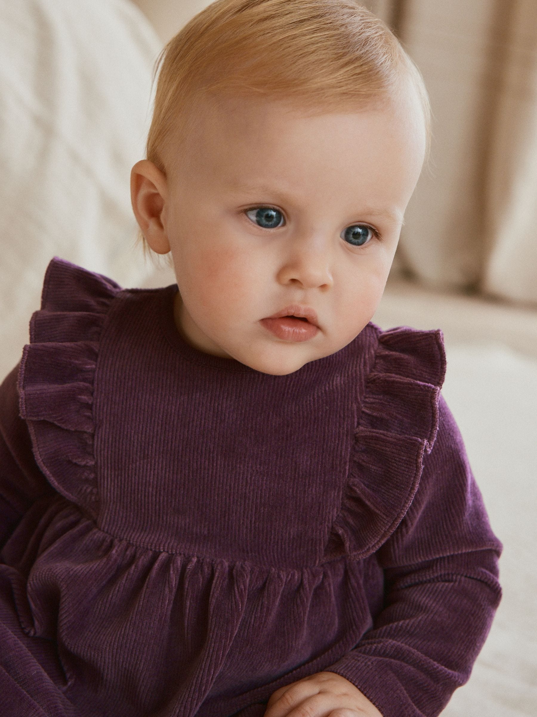 Paars - 2 -delige Baby Set van velours Jurk met Lange mouwen en Panty''s (0mnd-2jr)
