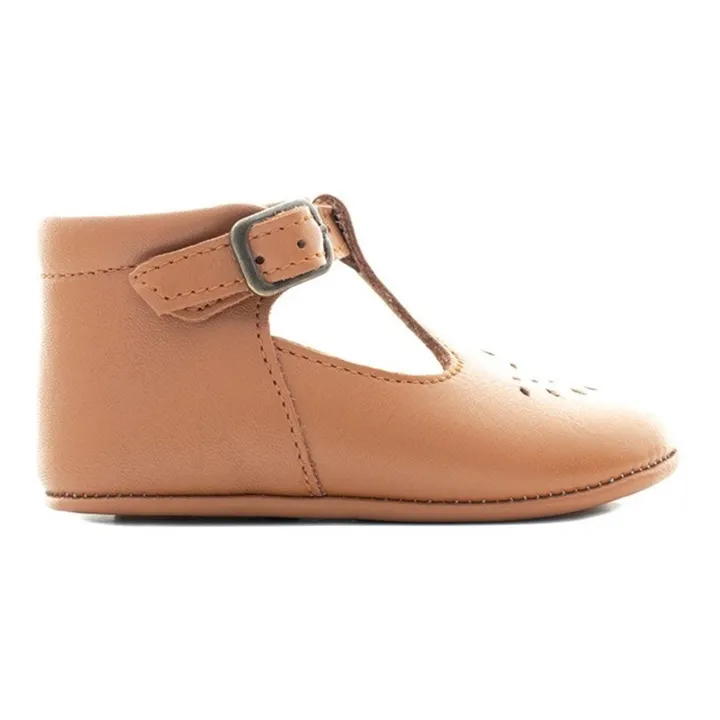 Poppée Chaussons T-Bar Minimilton | Camel