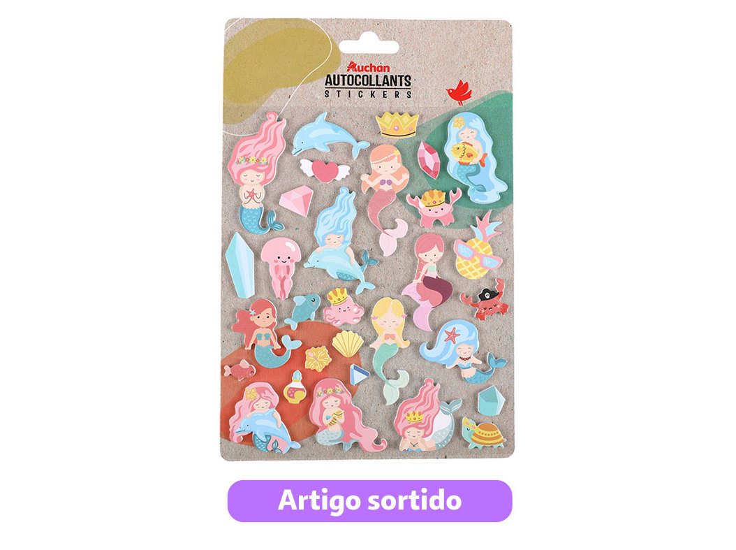 STICKERS EM ESPUMA AUCHAN 4 MODELOS SORTIDOS