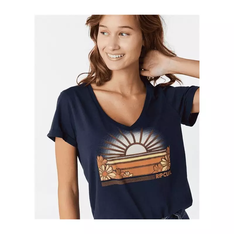 Teeshirt femme RIPCURL V Standard Tee Navy