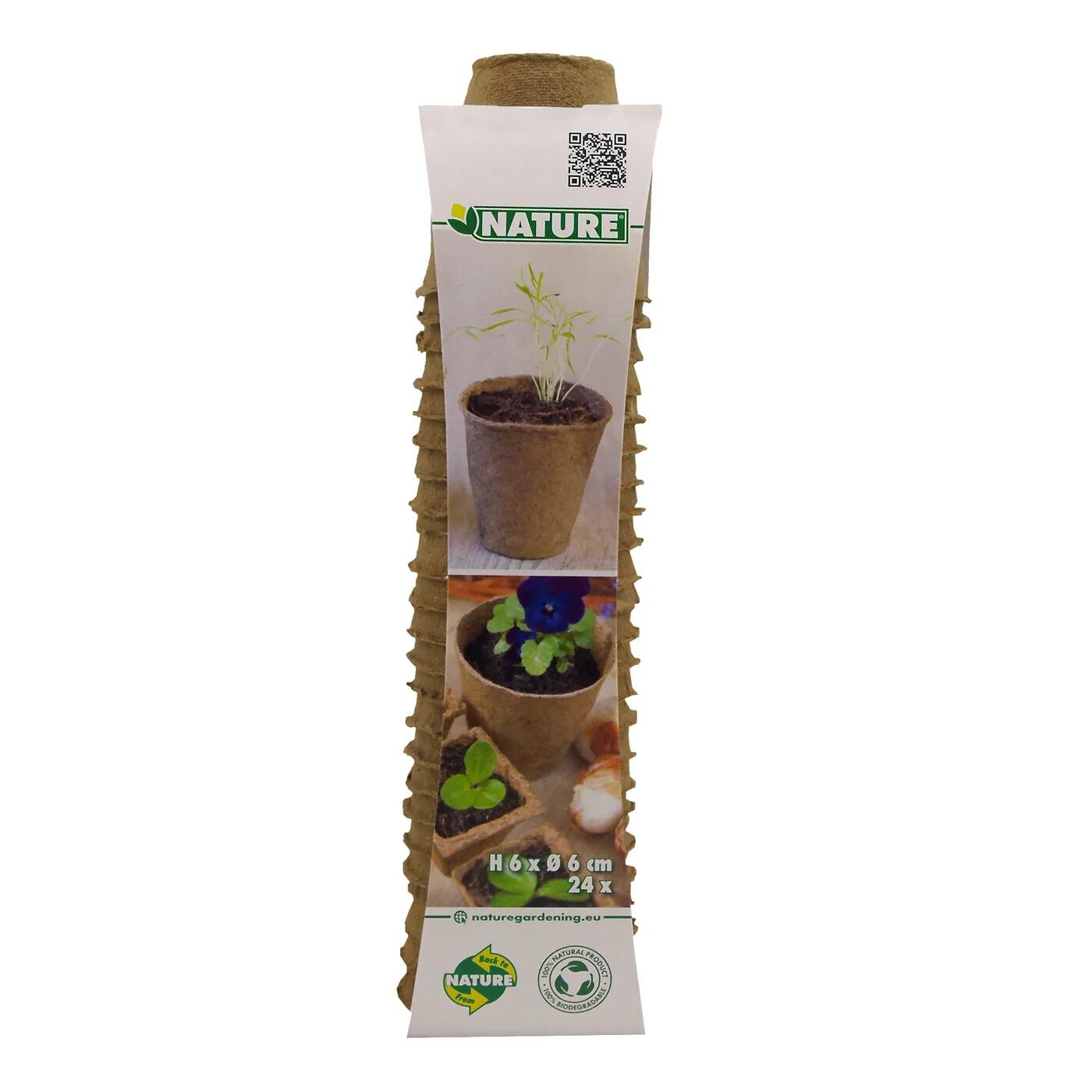 Nature - Turfpotjes - 24 Stuks - 25.5x6.2x25.5 cm