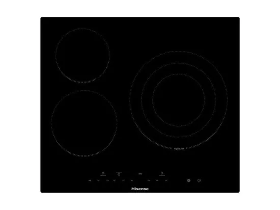 Table de cuisson vitrocéramique HISENSE - 3 foyers dont une zone de cuisson de 29,5cm - E6322C