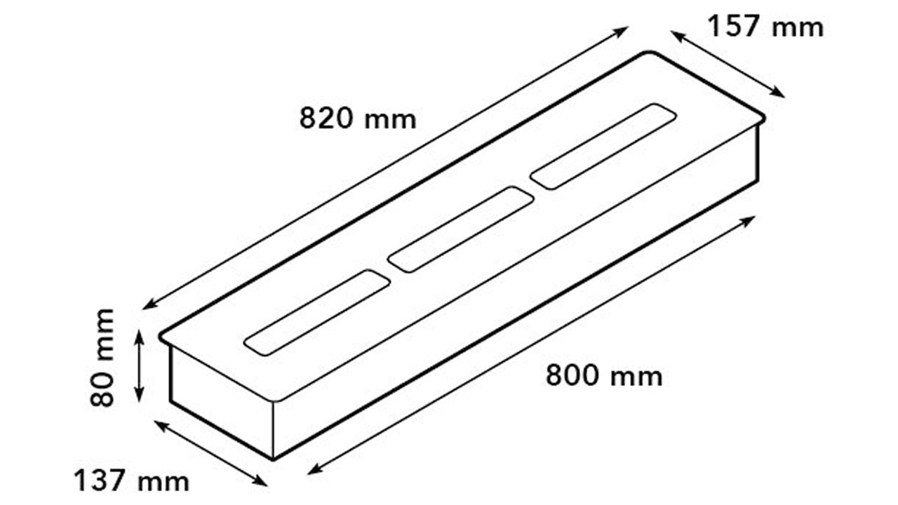 Keramische Brander 8014LBB80 x D14 x H8 cm
