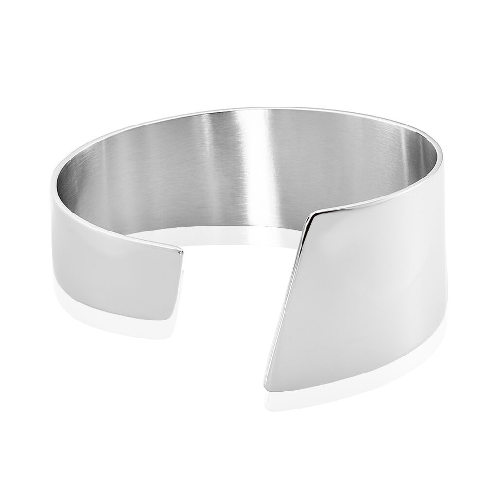 Bracelet Manchette Signature Acier Blanc