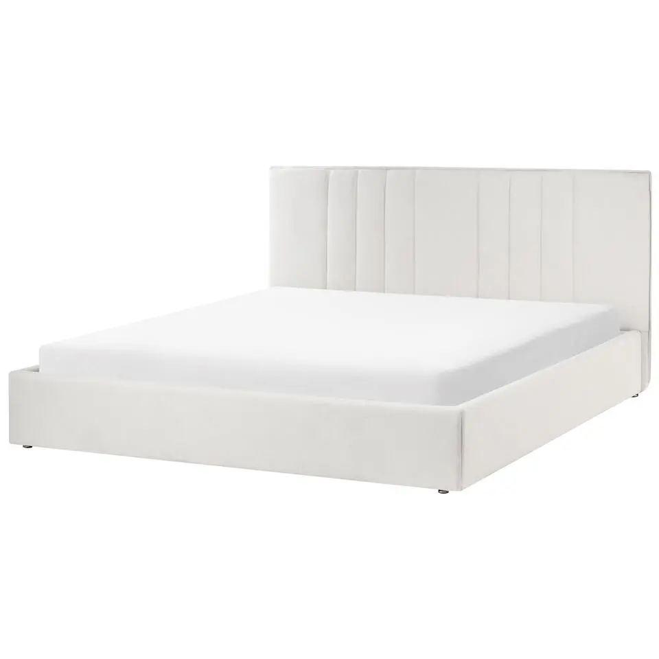 TARASCON - Tweepersoonsbed - Lichtbeige - 180 x 200 cm - Stof