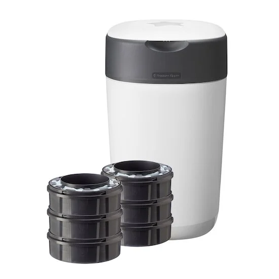 Poubelle à Couches Avancée Twist & Click Starter-pack, Lot de 6 Recharges    Blanc        de               Tommee Tippee