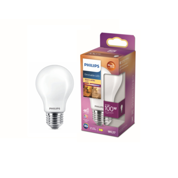 Philips LED peer E27 100W mat warmglow dimbaar