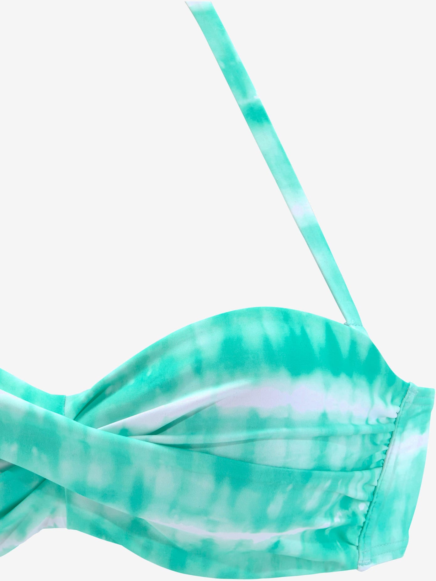 Haut de maillot de bain à armatures imprimé, effet de couleur différent pour chaque pièce