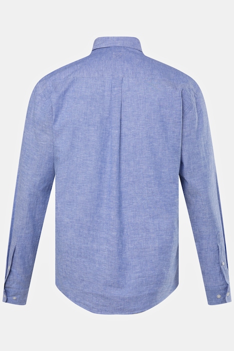 Leinenmixhemd, Langarm, Buttondown-Kragen, Modern Fit