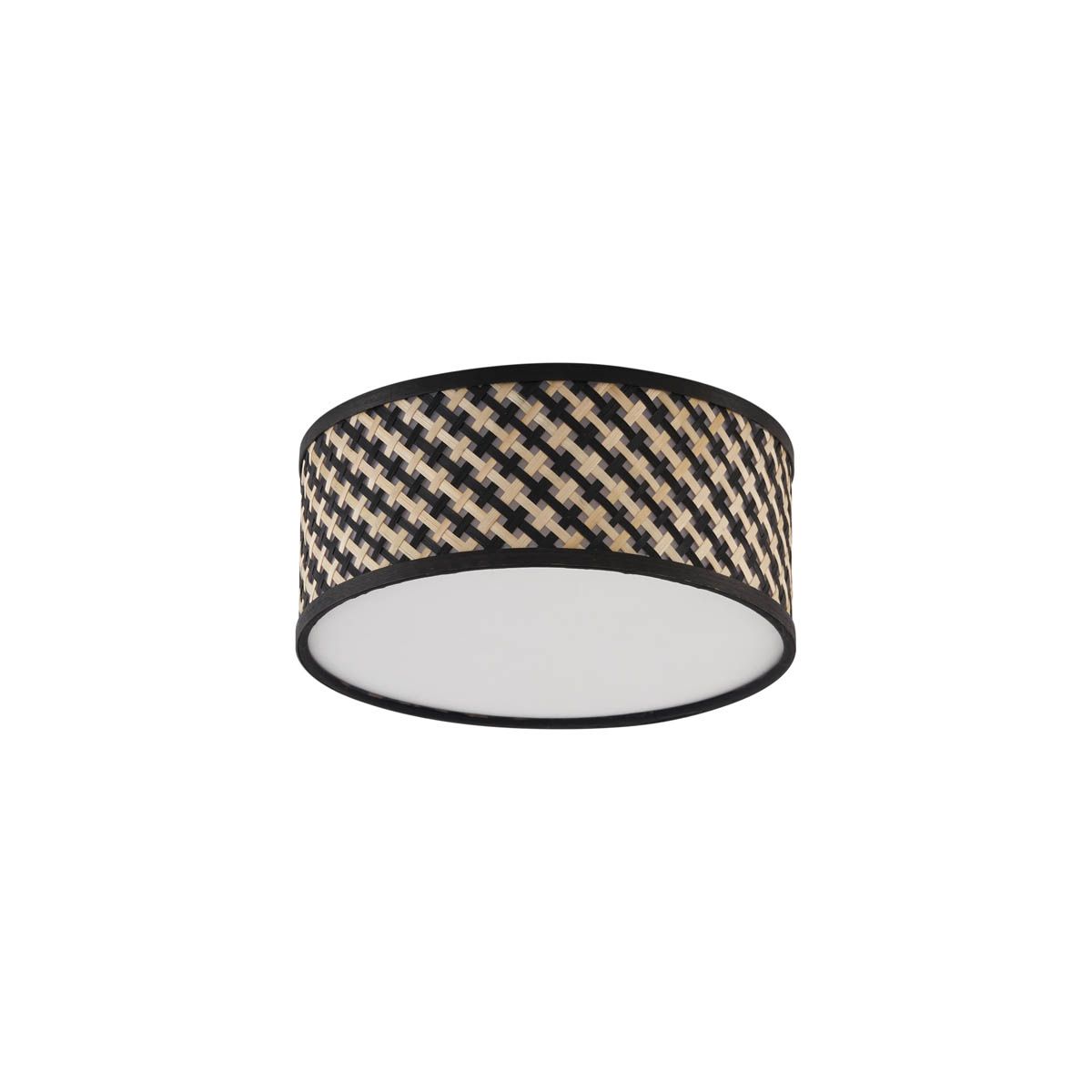Oosterse plafondlamp rotan met zwart 30cm - Tremmo