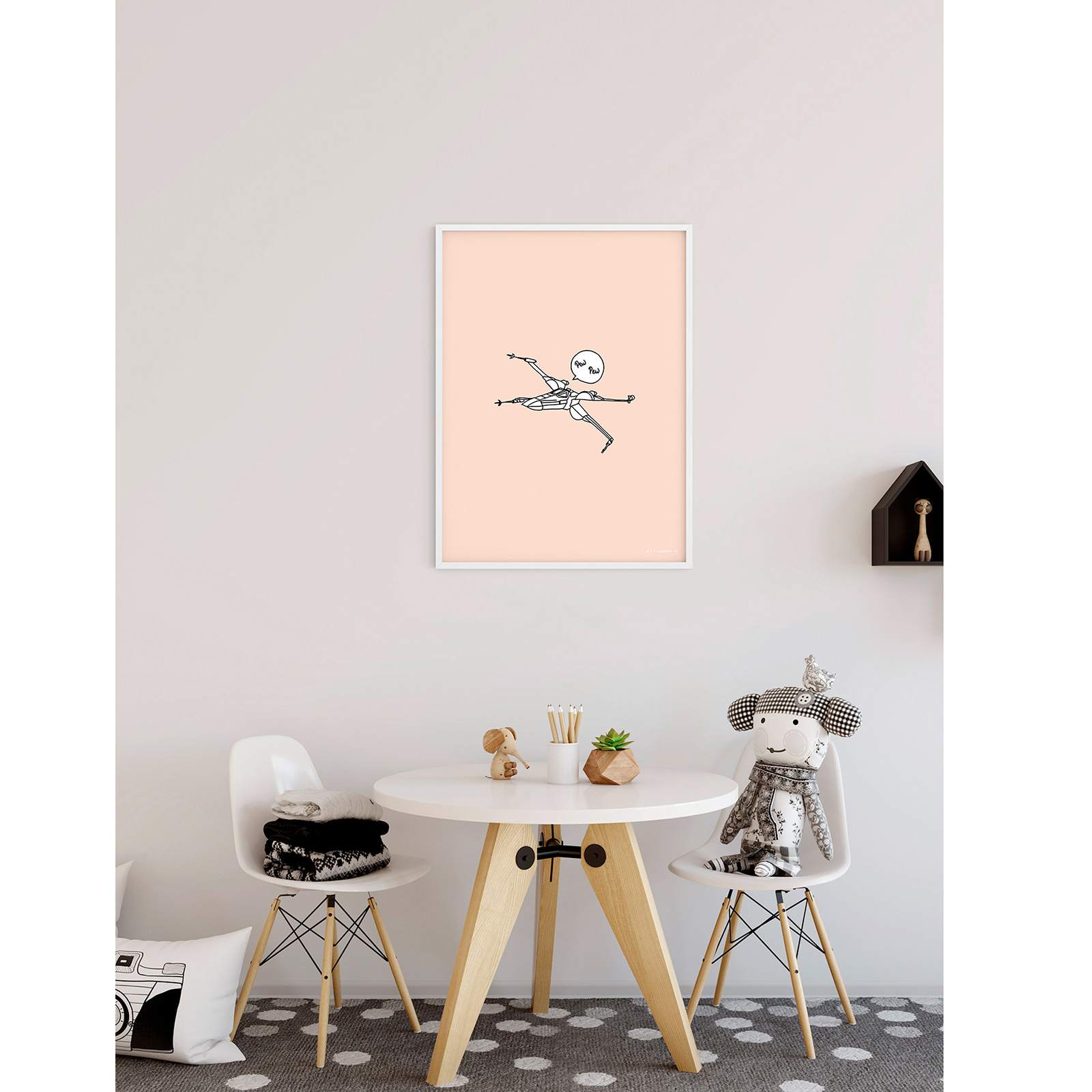 Wandbild STAR WARS PEW PEW - beige-schwarz - 50x70 cm