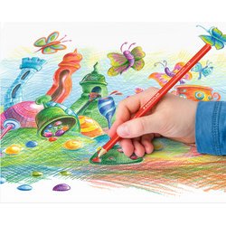 Crayon de couleur ergosoft triangulaire,étui de 12
