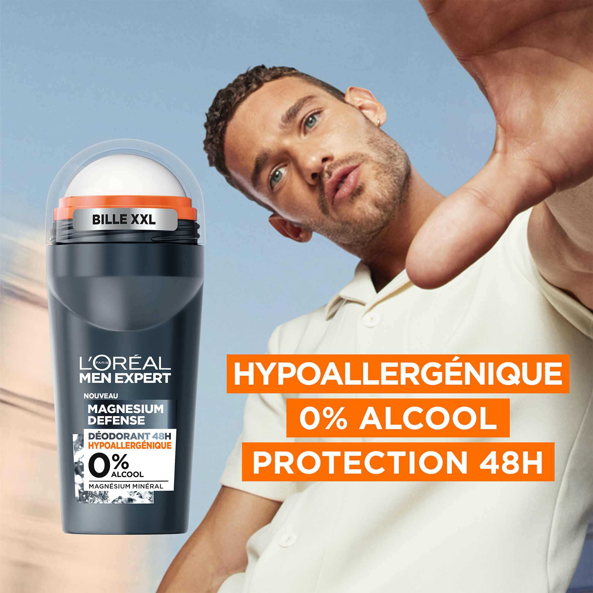 Magnesium Defense Déodorant Bille 48H Hypoallergénique Men Expert