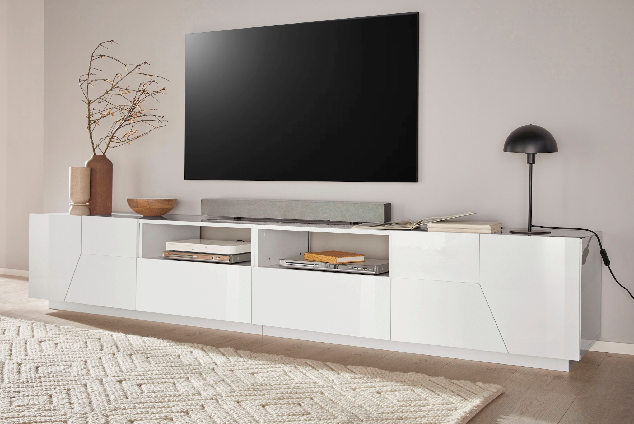 INOSIGN Lowboard »ALIEN- TV-Board, mit 4 Türen, 2 Schubladen und 2 offenen Fächern« TV-Kommode Breite ca. 260 cm 