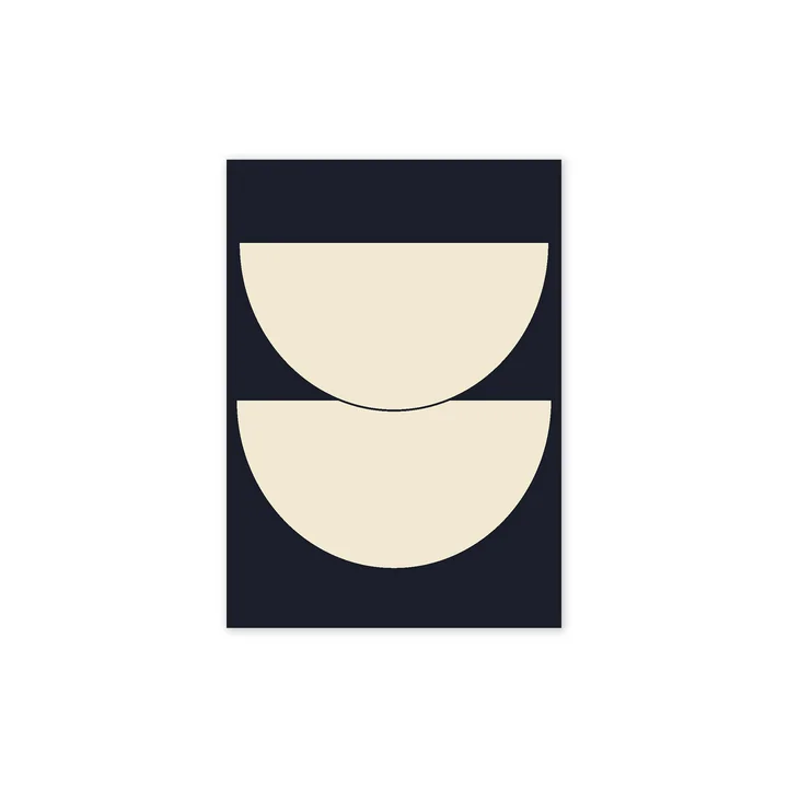 Paper Collective - Half Circles I Poster, 30 x 40 cm, blau