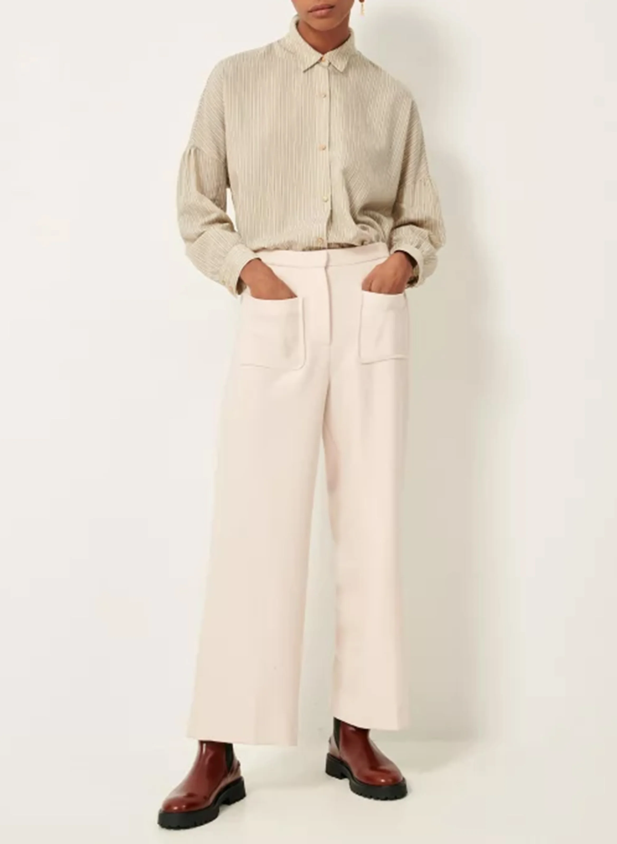 BOTAN - Chemise oversize rayée | Beige