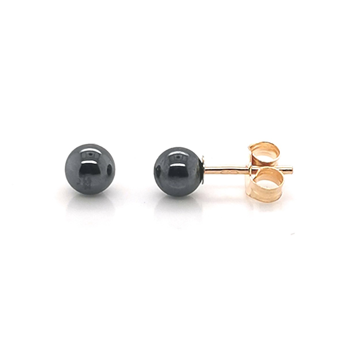 Boucles d'oreilles Brillaxis hématite or 18 carats4mm