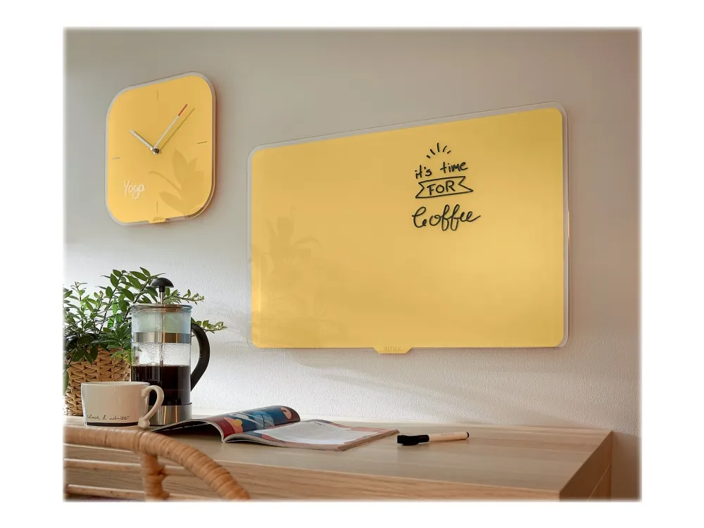 Whiteboard glastavle Leitz Cosy 80x60 cm gul magnetisk