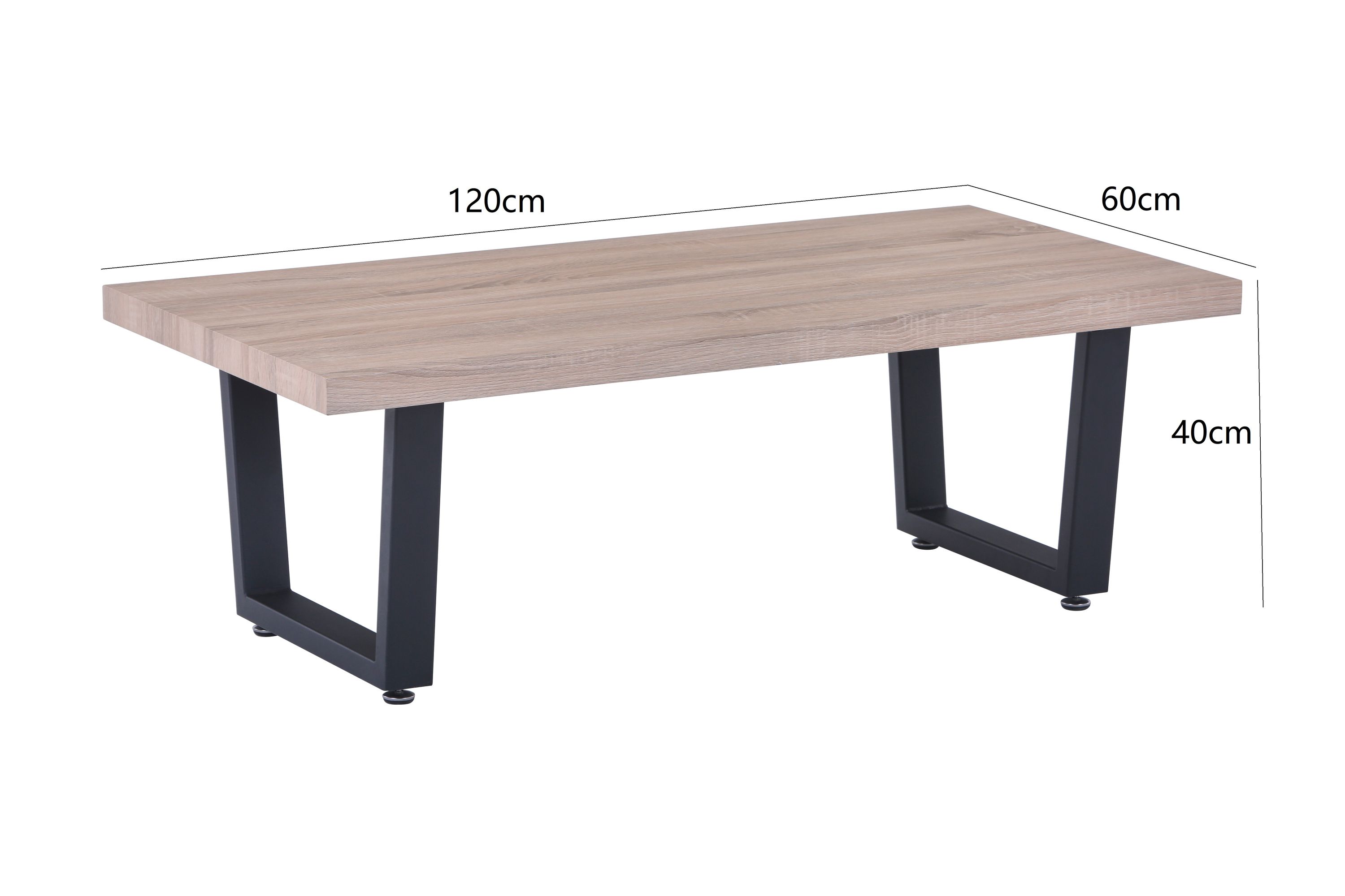 Couchtisch 120x60 Eiche Dekor Beistelltisch Wohnzimmertisch Sofatisch Tisch