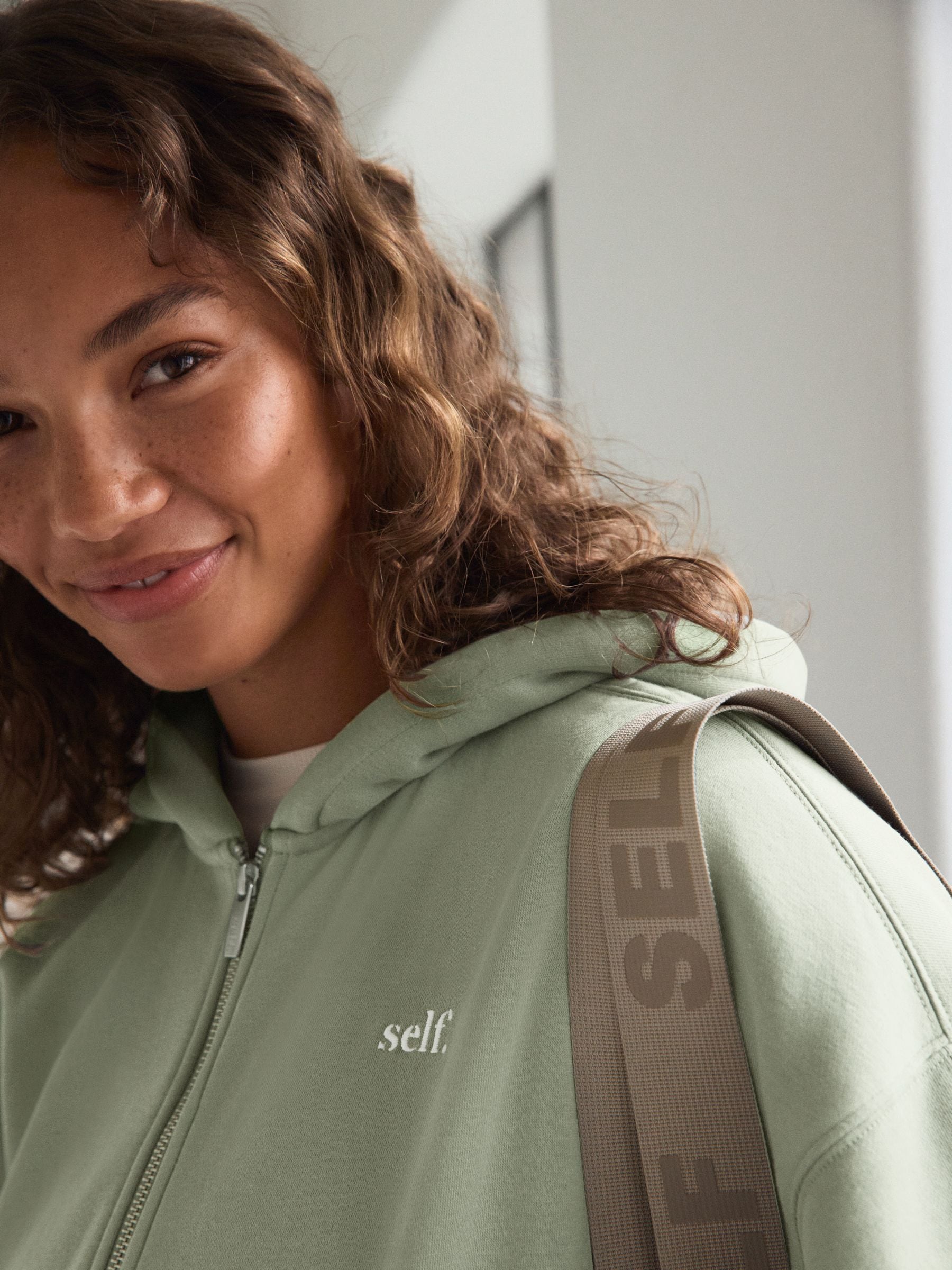 Grijs-groen - Hooded Zip Through Jacket