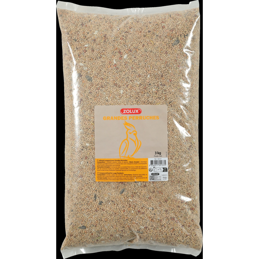 Graines pour grandes perruches sac de 3 kg pour oiseaux